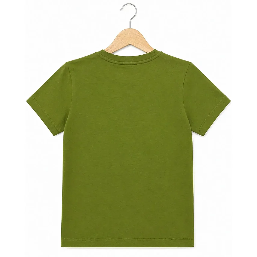 H&C T-Shirt Positive Papatya Zeytin Yeşili - 4