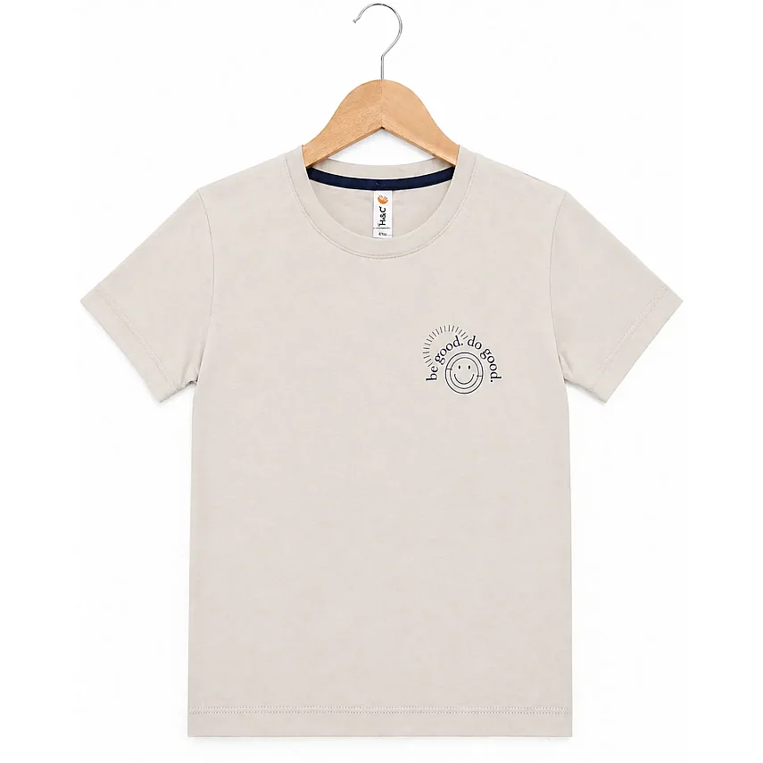 H&C Tshirt Be Good Krem - 2