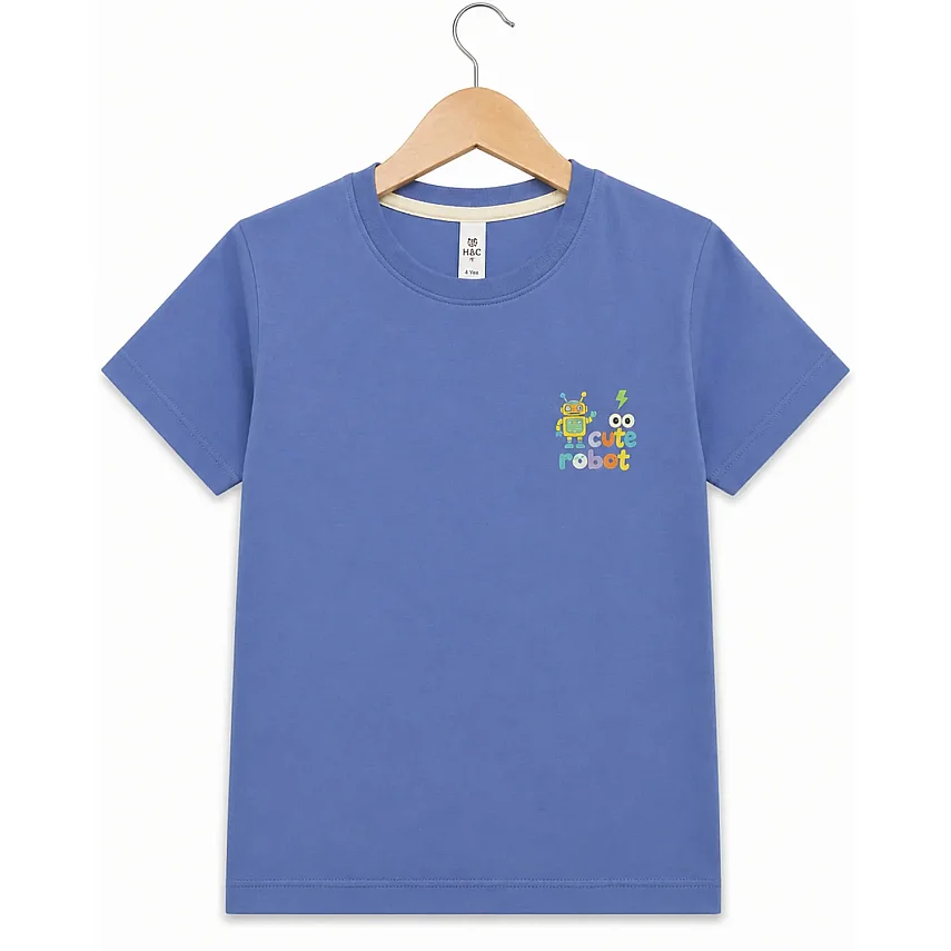 H&C Tshirt Cute Robot Mavi - 3