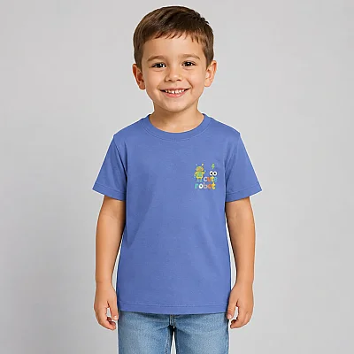 H&C Tshirt Cute Robot Mavi