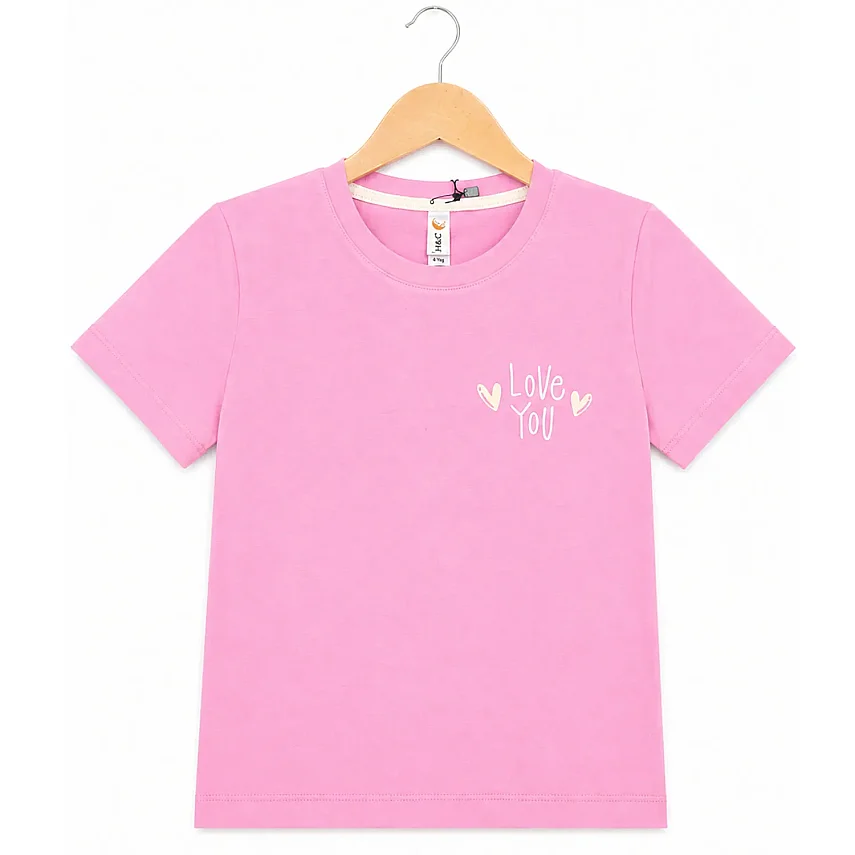 H&C Tshirt Love You Pembe - 3