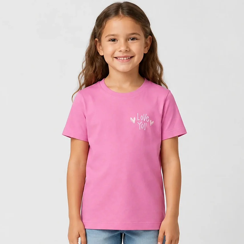 H&C Tshirt Love You Pembe - 1