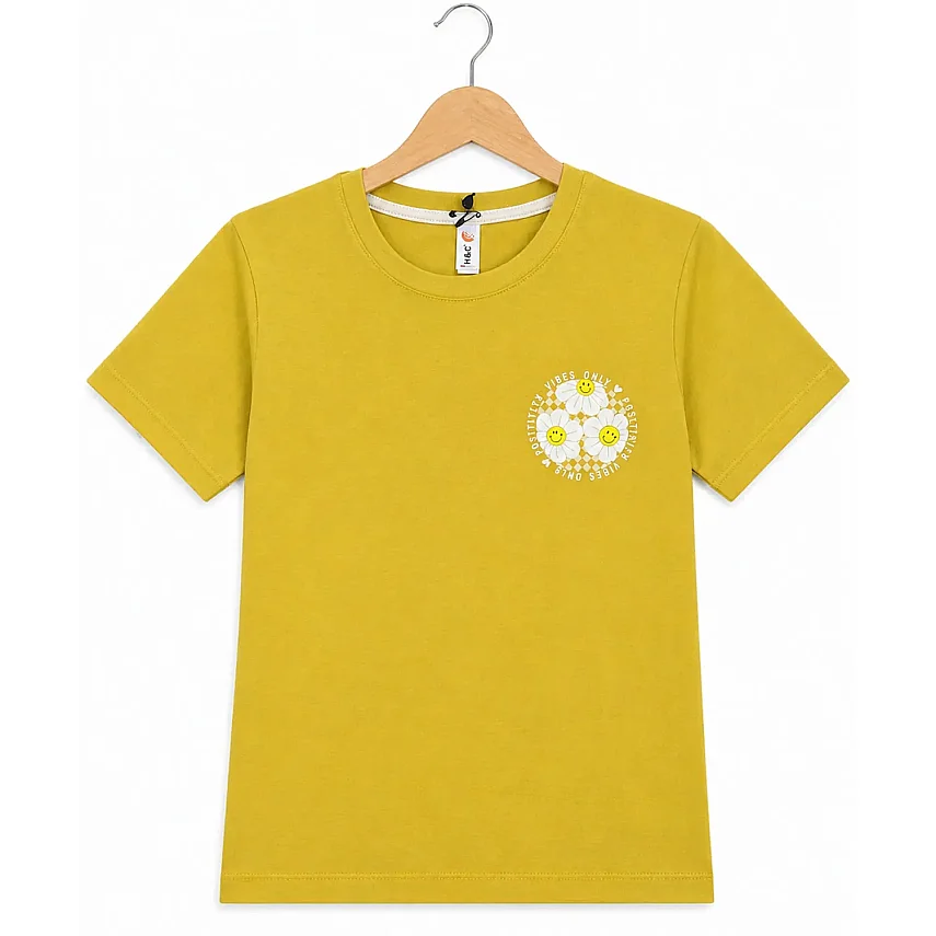 H&C Tshirt Positive Papatya Sarı - 3