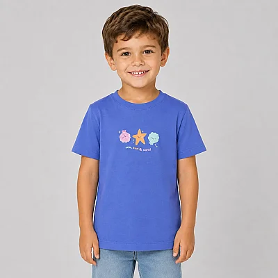 H&C Tshirt Sea Sun Sand Mavi