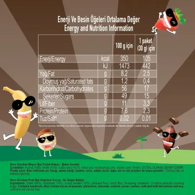 Hero Baby Goodies Meyve Barı Fındık Kakao 30 gr - 4