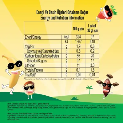 Hero Baby Goodies Meyve Barı Muz Kakao 30 gr - 4