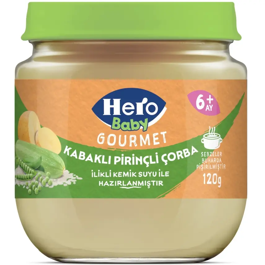 Hero Baby Gourmet Kabaklı Pirinçli Kavanoz Maması 120 Gr - 1