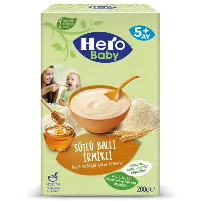 Hero Baby Kaşık Maması Sütlü Ballı İrmikli 200 Gr (1)