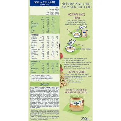 Hero Baby Kaşık Maması Sütlü Kırmızı Meyveli 8 Tahıllı 200 gr - 15