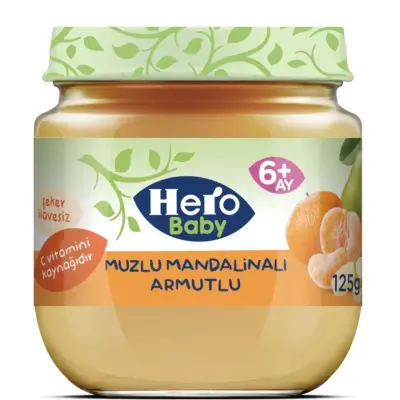 Hero Baby Kavanoz Maması Muz Mandalina Armut 125 Gr 