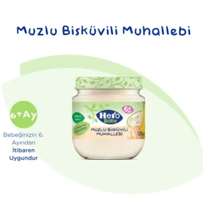 Hero Baby Kavanoz Maması Muzlu Bisküvili Muhallebi 120 gr - 2
