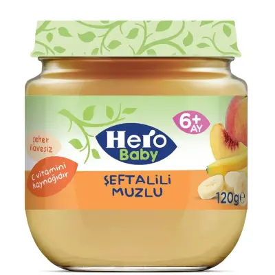 Hero Baby Kavanoz Maması Şeftalili Muzlu 120 Gr (1)