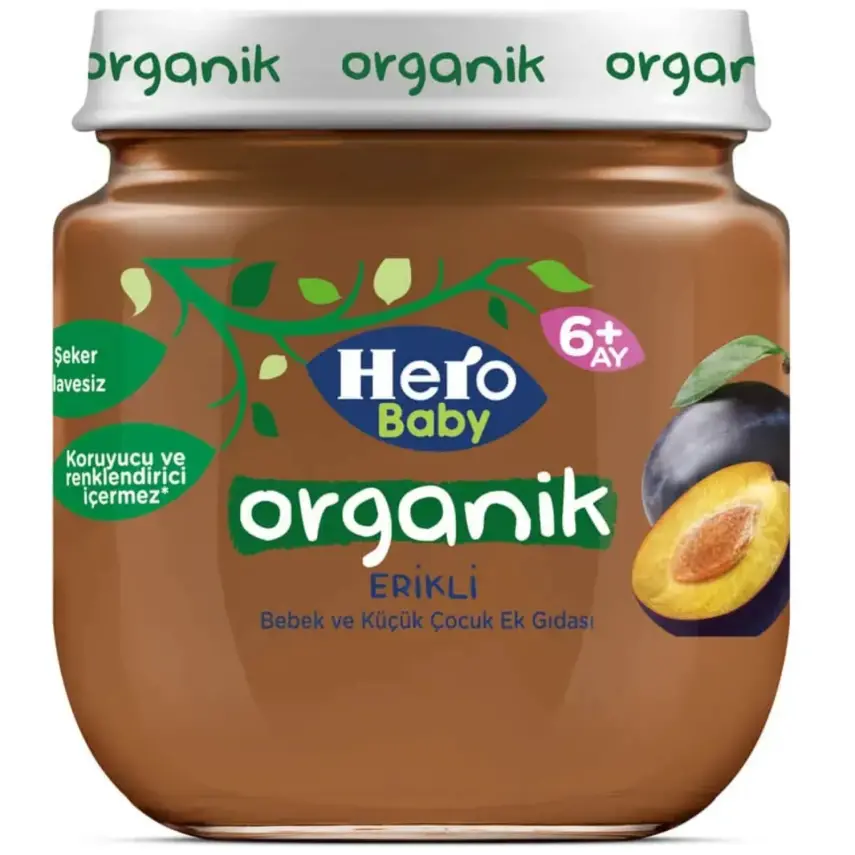 Hero Baby Organik Erikli Kavanoz Maması 120 Gr - 1