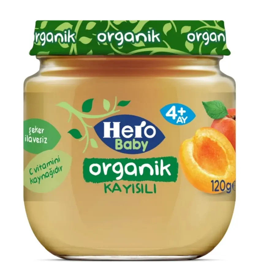 Hero Baby Organik Kavanoz Maması Kayısı 120 Gr - 1