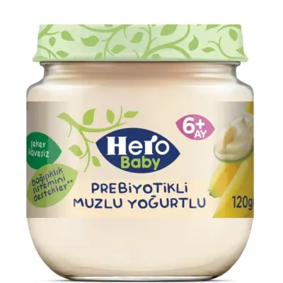 Hero Baby Prebiyotikli Muzlu Yoğurtlu Kavanoz Maması 120 Gr