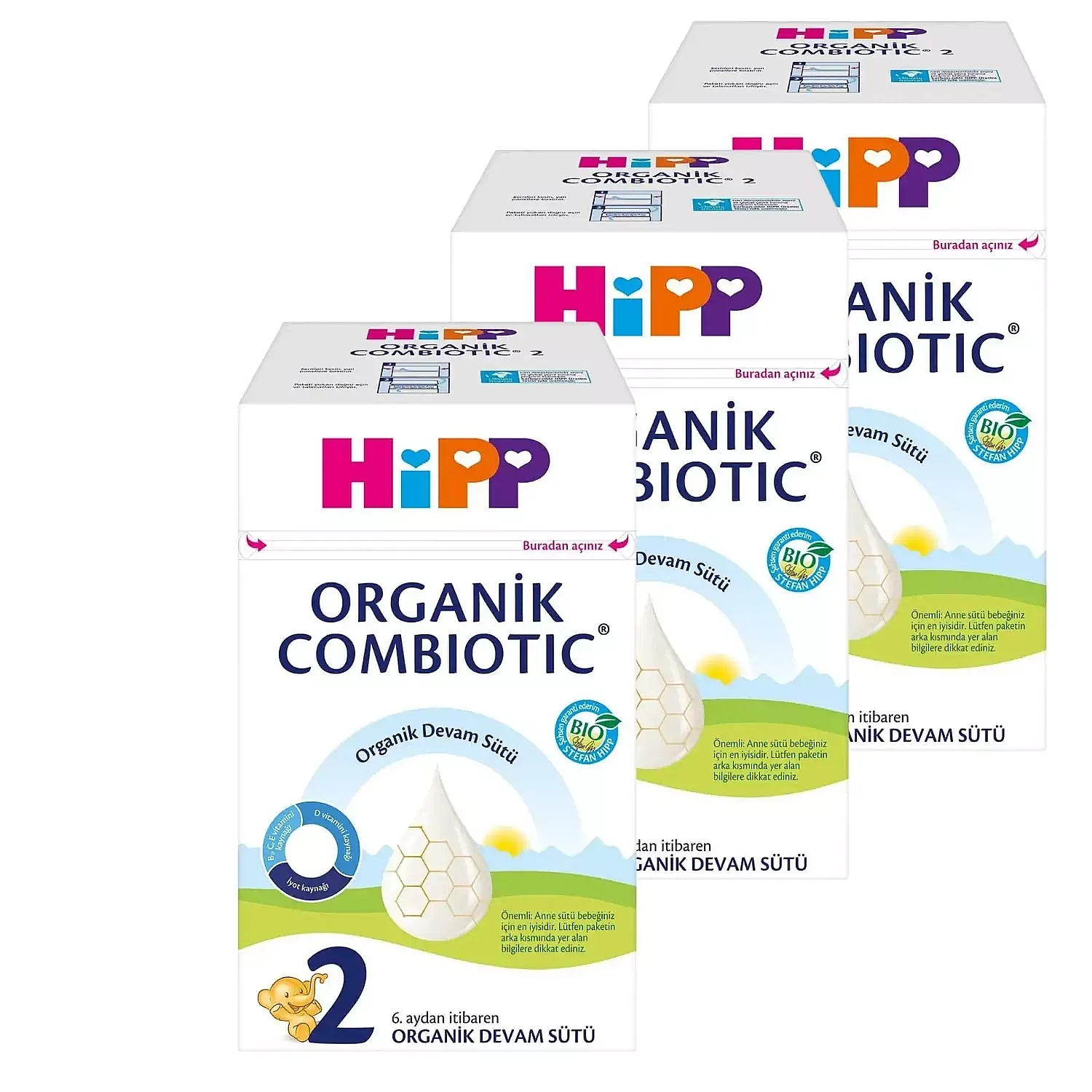Hipp 2 Organik Combiotic Devam Sütü 800 gr*3