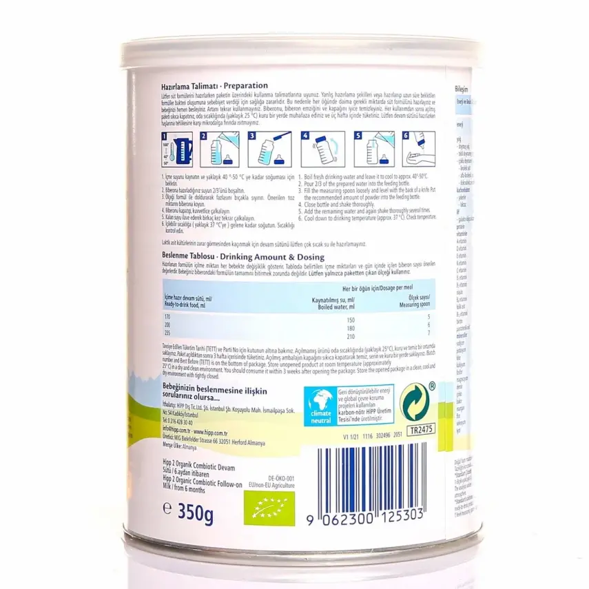 Hipp 2 Organik Combiotic Devam Sütü Maması 350 gr - 10