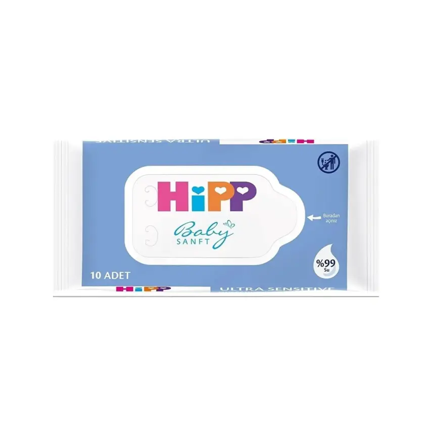 Hipp Babysanft Ultra Sensitive Yenidoğan Temizlik ve Bakım Mendili 10lu - 1