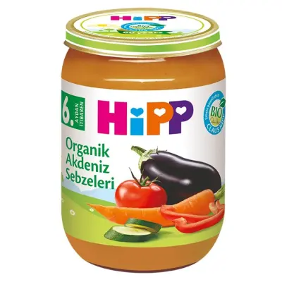 Hipp Organik Akdeniz Sebzeleri Kavanoz Maması 190 gr (1)