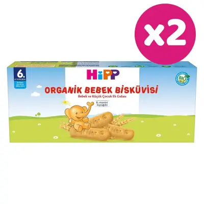 Hipp Organik Bebek Bisküvisi 180 gr x2 (1)