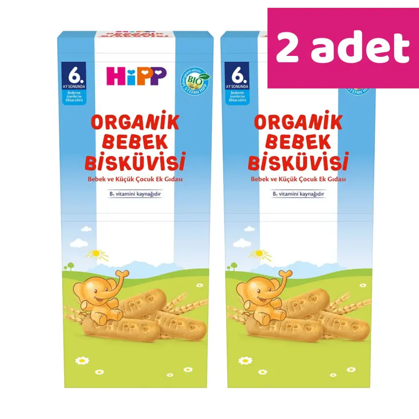 Hipp Organik Bebek Bisküvisi 180 gr x2 Adet - 1