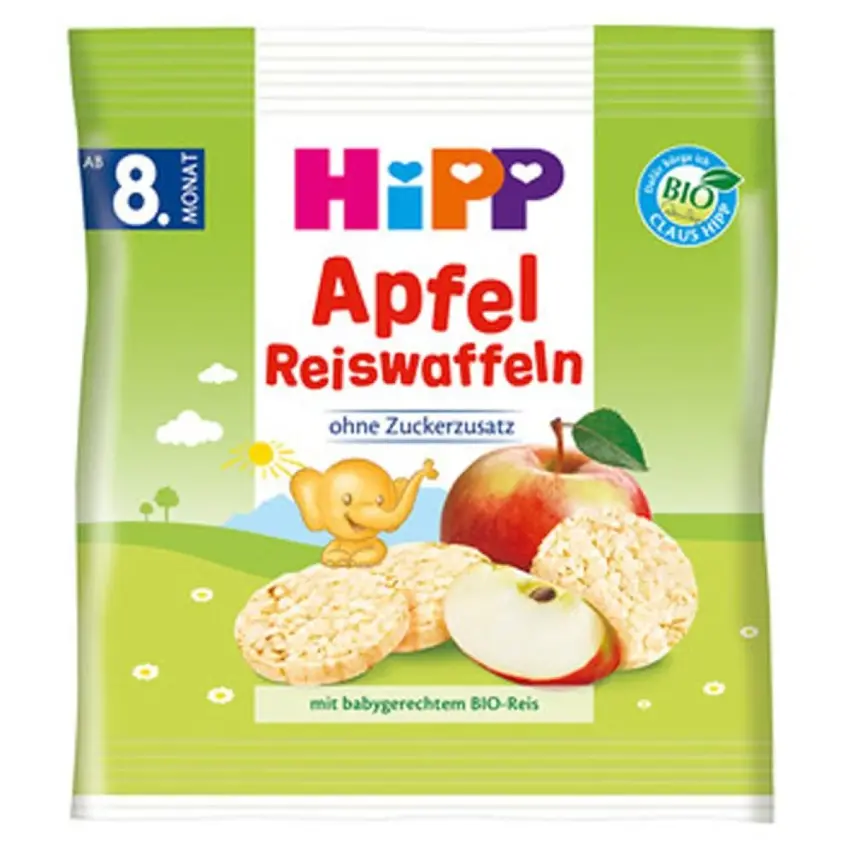 Hipp Organik Bebek Gofreti Pirinçli Elmalı - 1