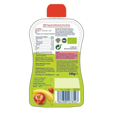 Hipp Organik Çilekli Muzlu Elma Püresi 100 gr - 5