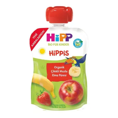 Hipp Organik Çilekli Muzlu Elma Püresi 100 gr - 3