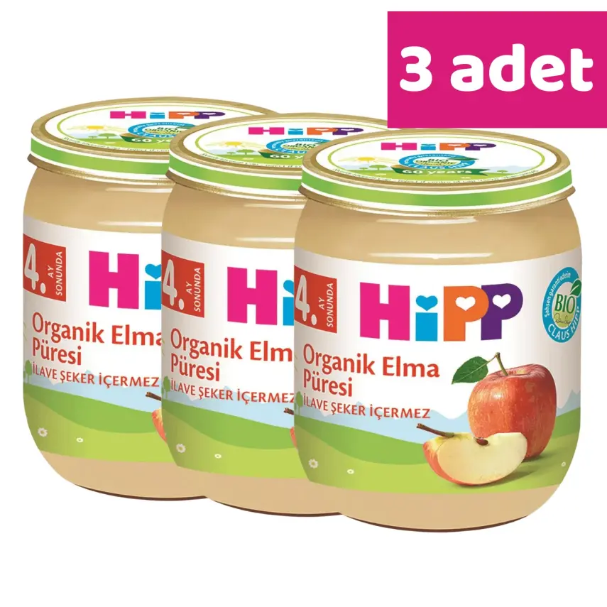 Hipp Organik Elma Püresi 125 gr x3 Adet - 1