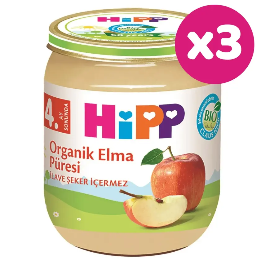 Hipp Organik Elma Püresi 125 gr x3 Adet - 3