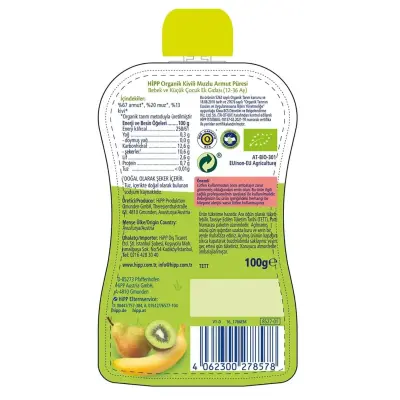 Hipp Organik Kivili Muzlu Armut Püresi 100 gr - 6