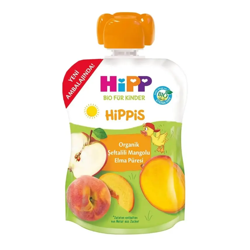 Hipp Organik Şeftalili Mangolu Elma Püresi 100 gr - 1