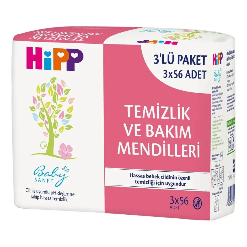 Hipp Temizlik ve Bakım Islak Mendili 3x56lı - 1