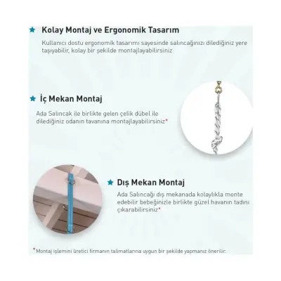 Holmen Ada Salıncak Hamak Gri (1)