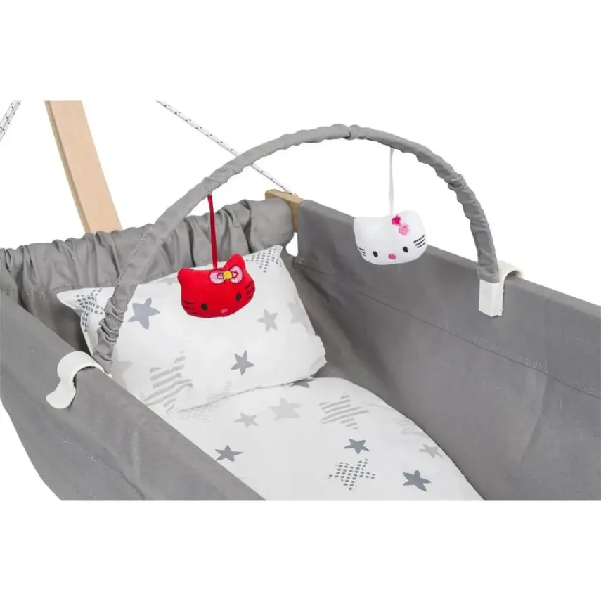 Holmen Fethiye Ahşap Hamak Cibinlikli Gri - 2