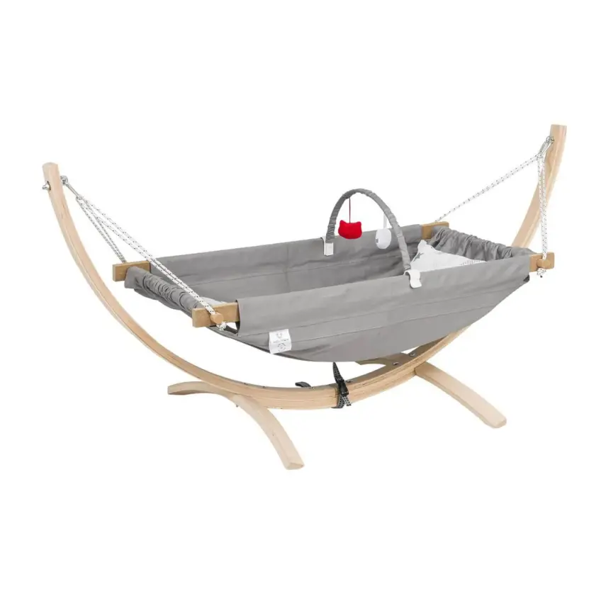 Holmen Fethiye Ahşap Hamak Cibinlikli Gri - 1