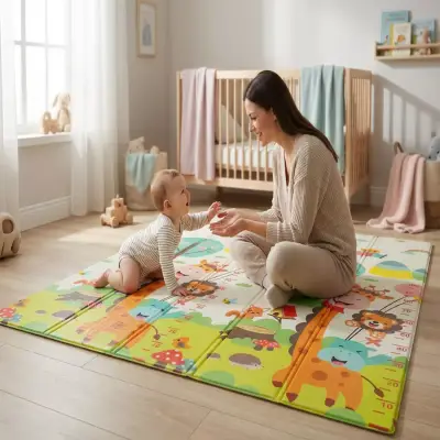 Holmen Katlanabilir Oyun Matı Arabalar Ve Hayvanlar 150x200x1 Cm (1)