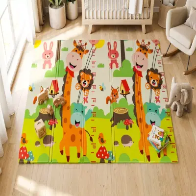 Holmen Katlanabilir Oyun Matı Arabalar Ve Hayvanlar 150x200x1 Cm