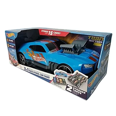 Hot Wheels 2'Si 1 Arada Race 'N Haul Araba Saklama Kutusu Mavi - 3