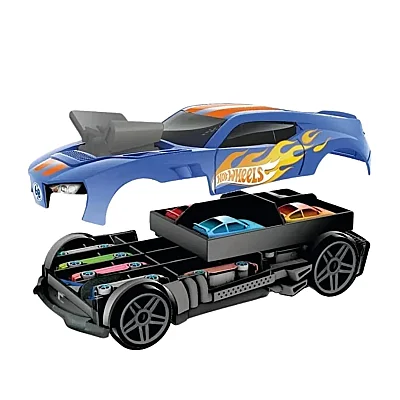 Hot Wheels 2'Si 1 Arada Race 'N Haul Araba Saklama Kutusu Mavi (1)