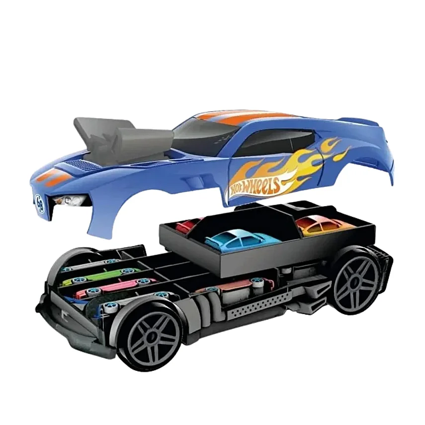 Hot Wheels 2'Si 1 Arada Race 'N Haul Araba Saklama Kutusu Mavi - 2