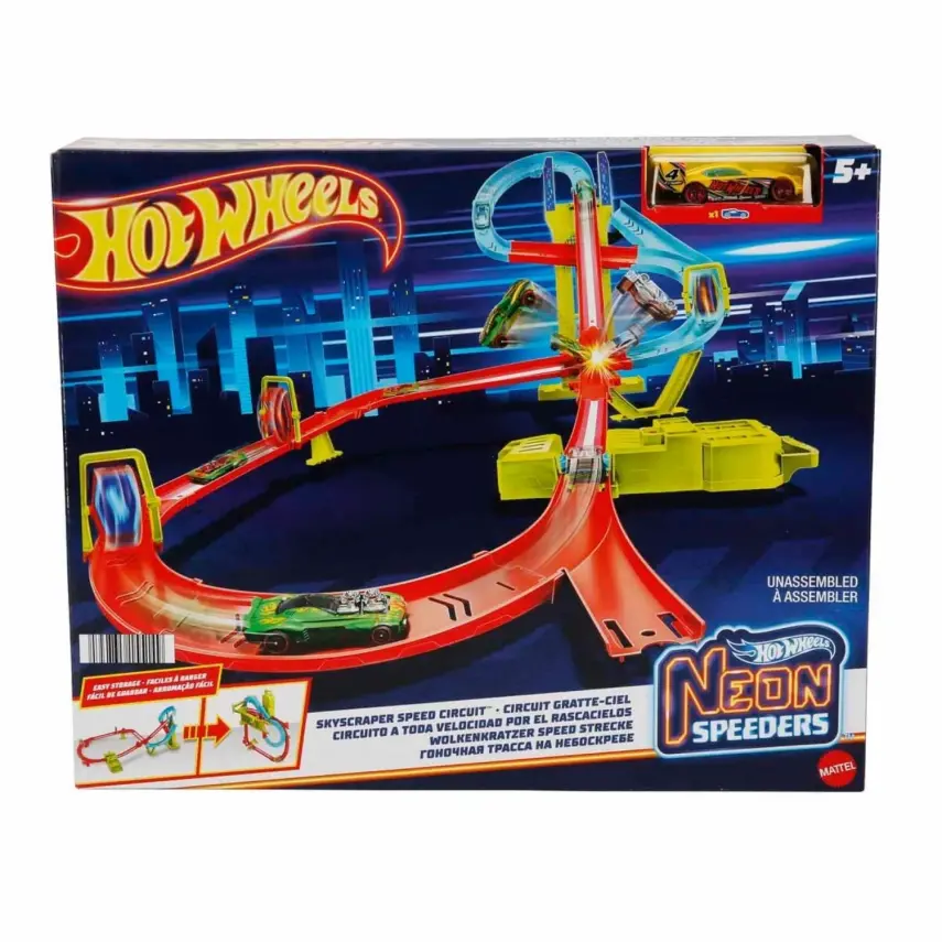 Hot Wheels Neon Yarışlar Çoklu Yarış Heyecanı Pist Seti - 6