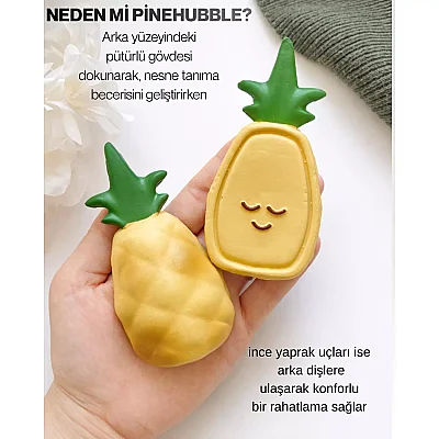 Hubble Doğal Bebek Diş Kaşıyıcı Ve Oyuncağı (%100 Doğal Kauçuk) Ananas - 8