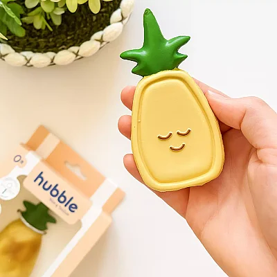 Hubble Doğal Bebek Diş Kaşıyıcı Ve Oyuncağı (%100 Doğal Kauçuk) Ananas - 6