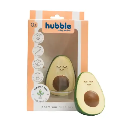 Hubble Doğal Bebek Diş Kaşıyıcı Ve Oyuncağı (%100 Doğal Kauçuk) Avakado