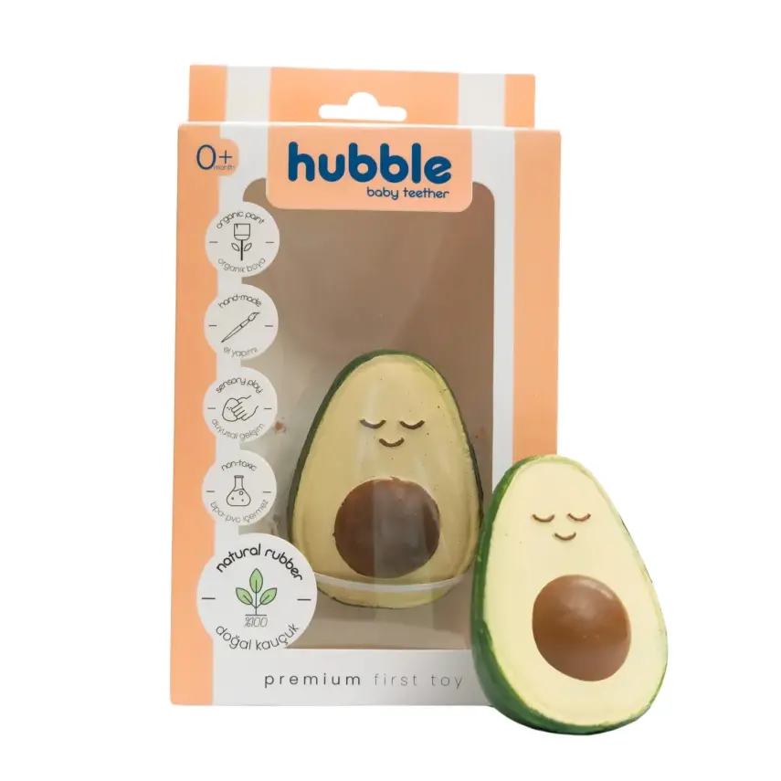 Hubble Doğal Bebek Diş Kaşıyıcı Ve Oyuncağı (%100 Doğal Kauçuk) Avakado - 1