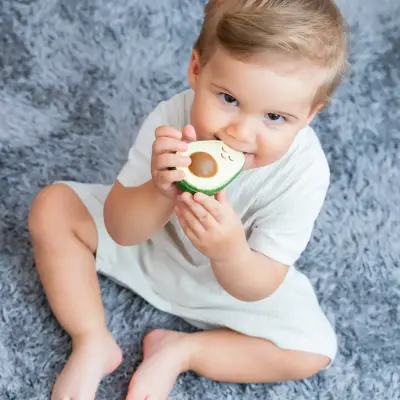 Hubble Doğal Bebek Diş Kaşıyıcı Ve Oyuncağı (%100 Doğal Kauçuk) Avakado - 7