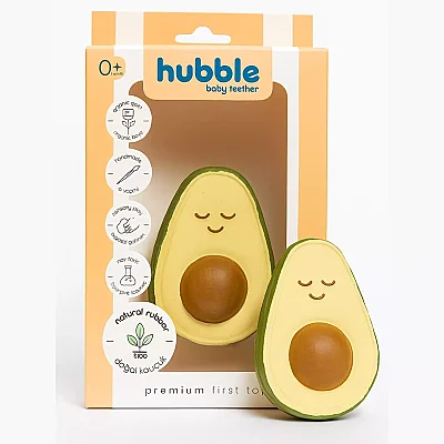 Hubble Doğal Bebek Diş Kaşıyıcı Ve Oyuncağı (%100 Doğal Kauçuk) Avakado 