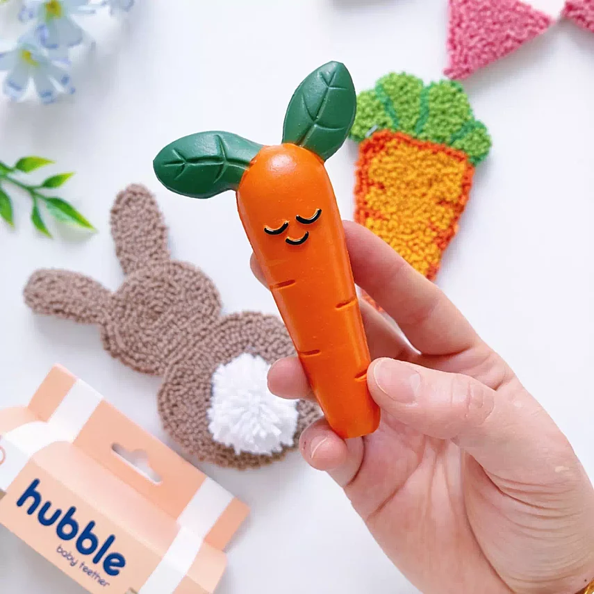 Hubble Doğal Bebek Diş Kaşıyıcı Ve Oyuncağı (%100 Doğal Kauçuk) Havuç - 2