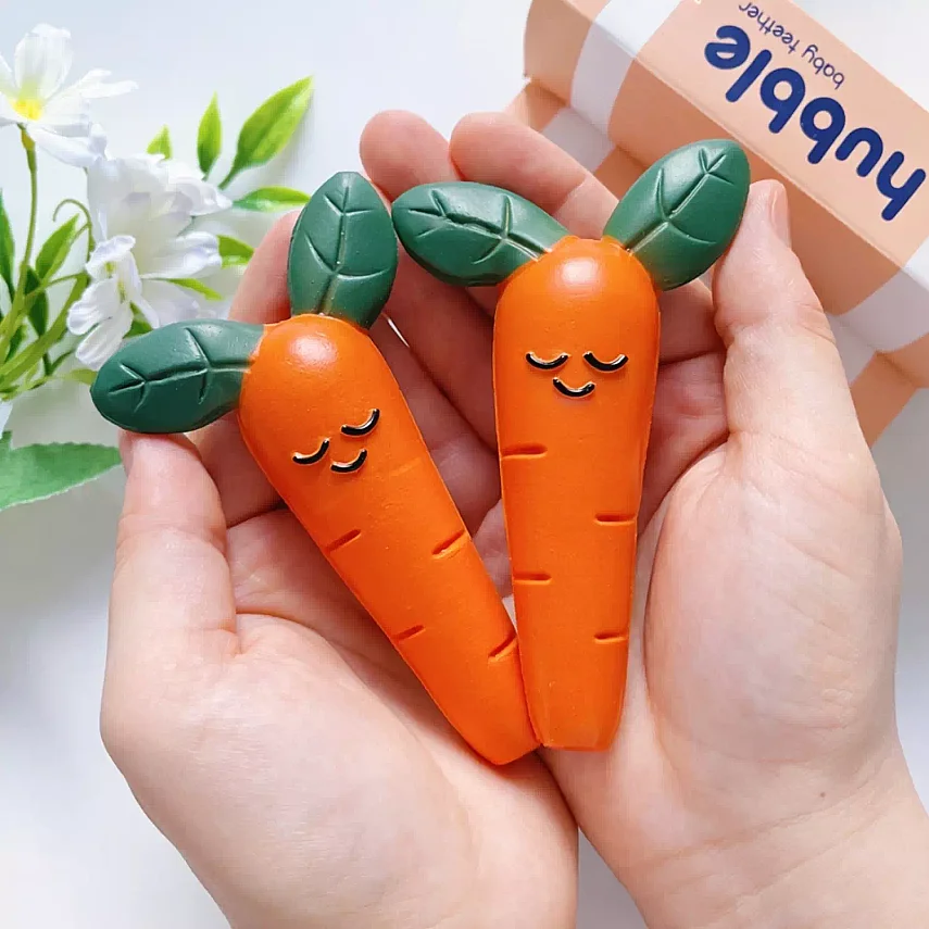 Hubble Doğal Bebek Diş Kaşıyıcı Ve Oyuncağı (%100 Doğal Kauçuk) Havuç - 6